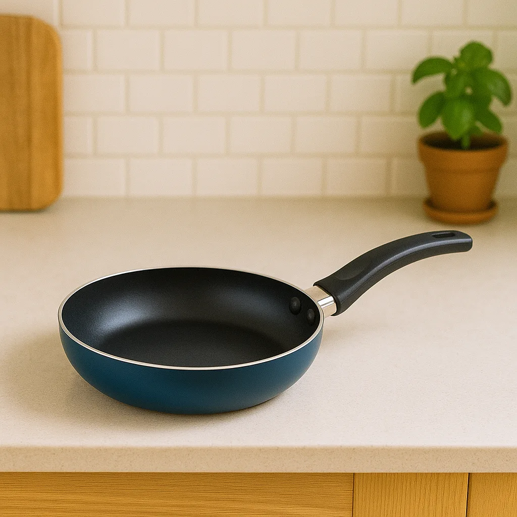 WT-FP010 Blue Food Contact Non-stick Painting Pressed Frying Pan — image 3