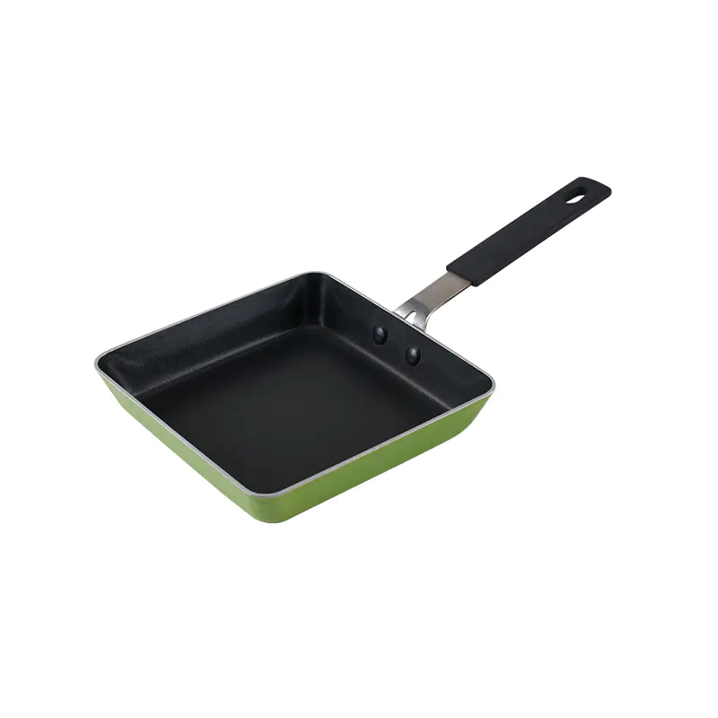 WT-FP017 Green Square Pressed Frying Pan
