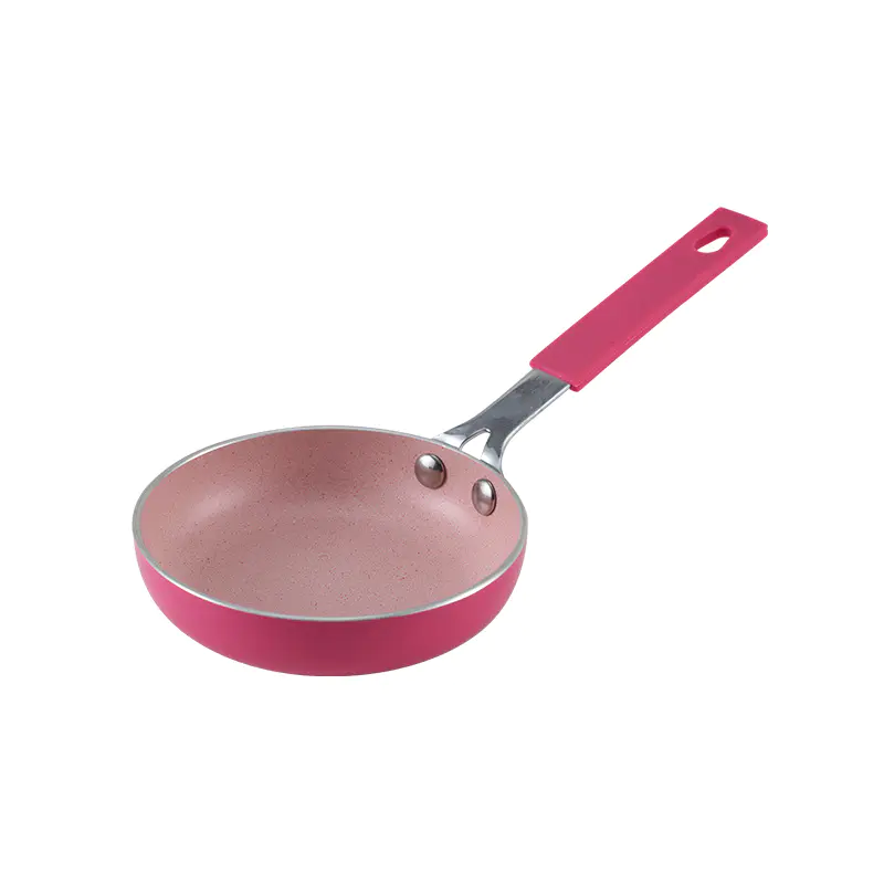 WT-FP012 Plum Red Round Spiral Bottom Frying Pan